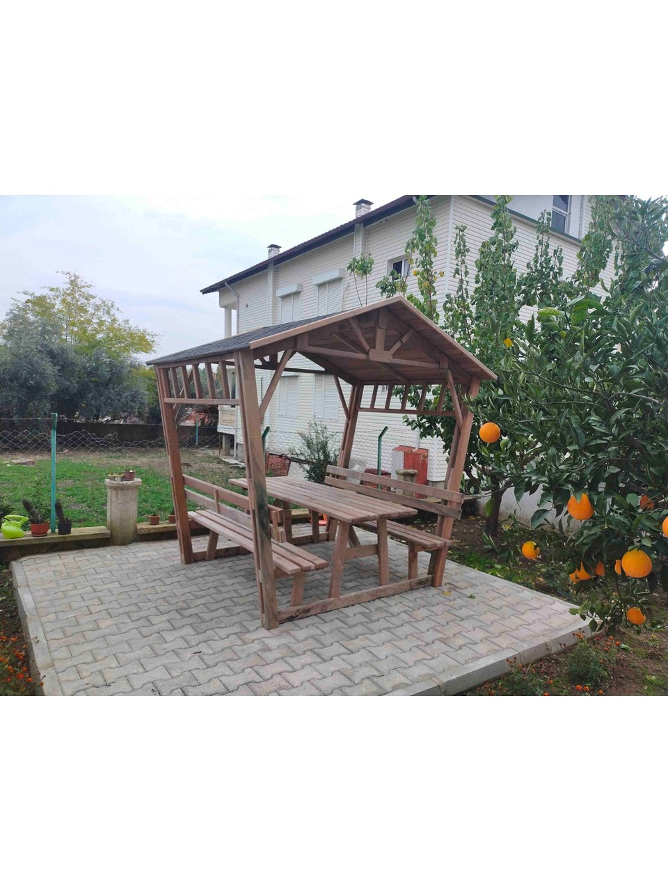 Mobilya Ahşap Çardak Kamelya Piknik Masası