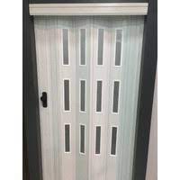 Katlanır Akordiyon Pvc Kapı-Camlı Akağaç 12 mm En 0-72 cm Boy 220 cm e kadar